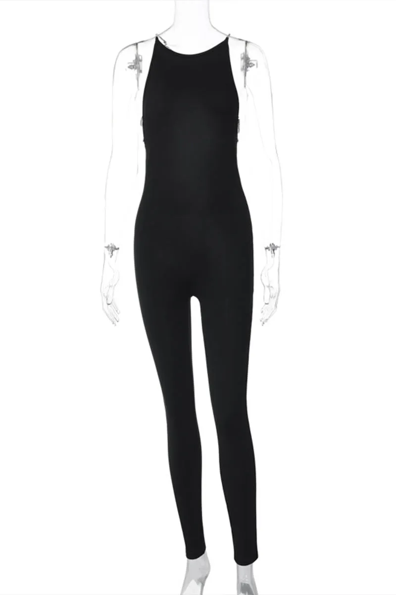 JM0385 Rhinestones Chains Jumpsuits