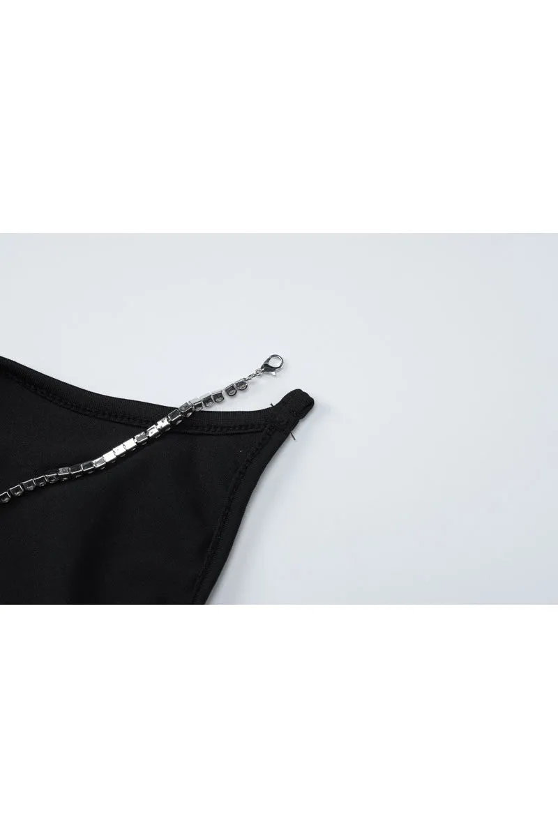JM0385 Rhinestones Chains Jumpsuits