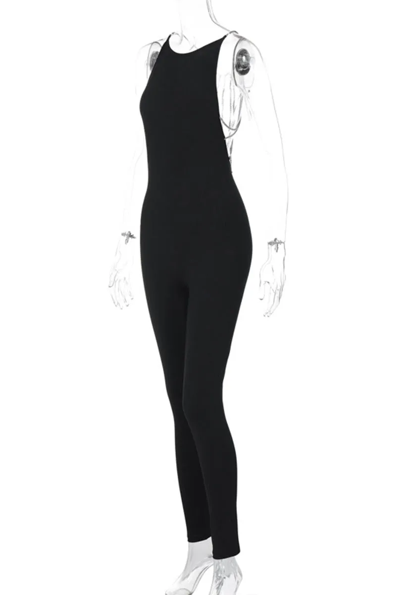 JM0385 Rhinestones Chains Jumpsuits