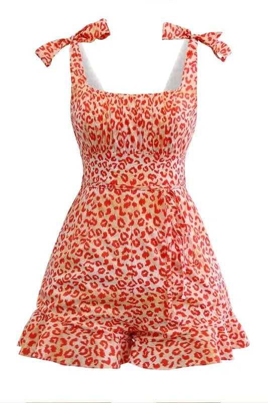 JZ703 Tied Rope Ruffled Jumpsuit