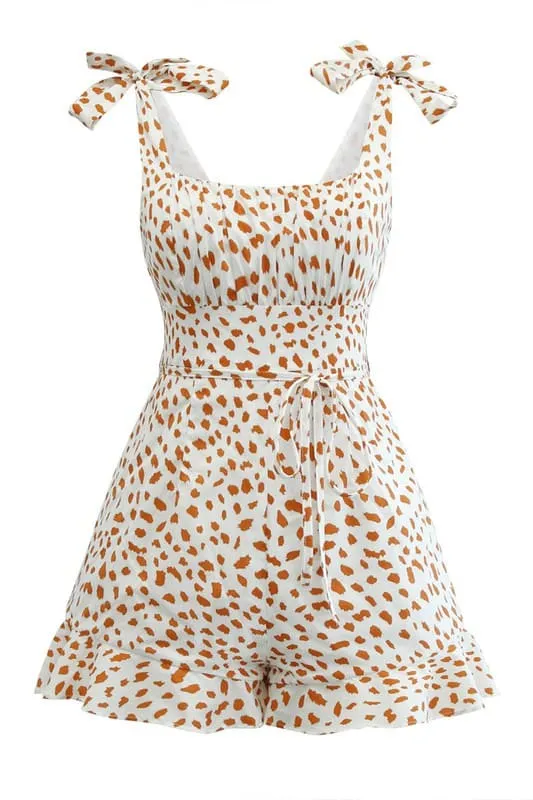 JZ703 Tied Rope Ruffled Jumpsuit
