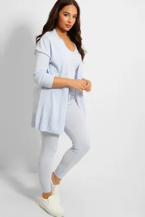 KNIT CARDIGAN TOP & LEGGINGS 3 PIECE LILAC LOUNGE SET
