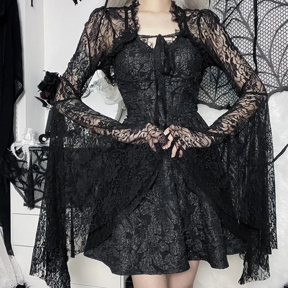 Lace Bell Sleeve Chic Cardigan