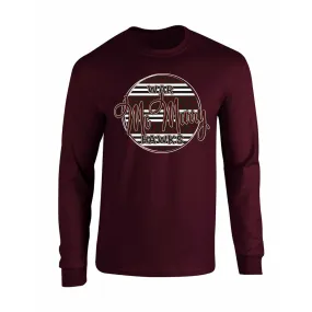 McMurry University War Hawks - Animal Print Stripe Circle Long Sleeve T-Shirt