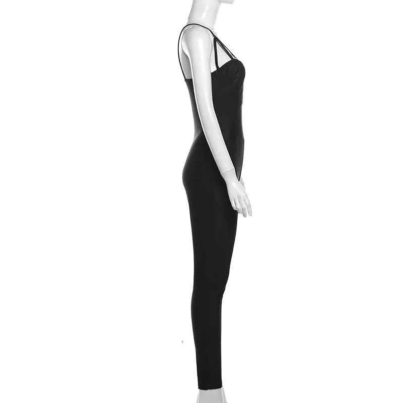 MX2123 casual strapless sleeveless backless solid jumpsuit skinny sexy one piece romper for women lady