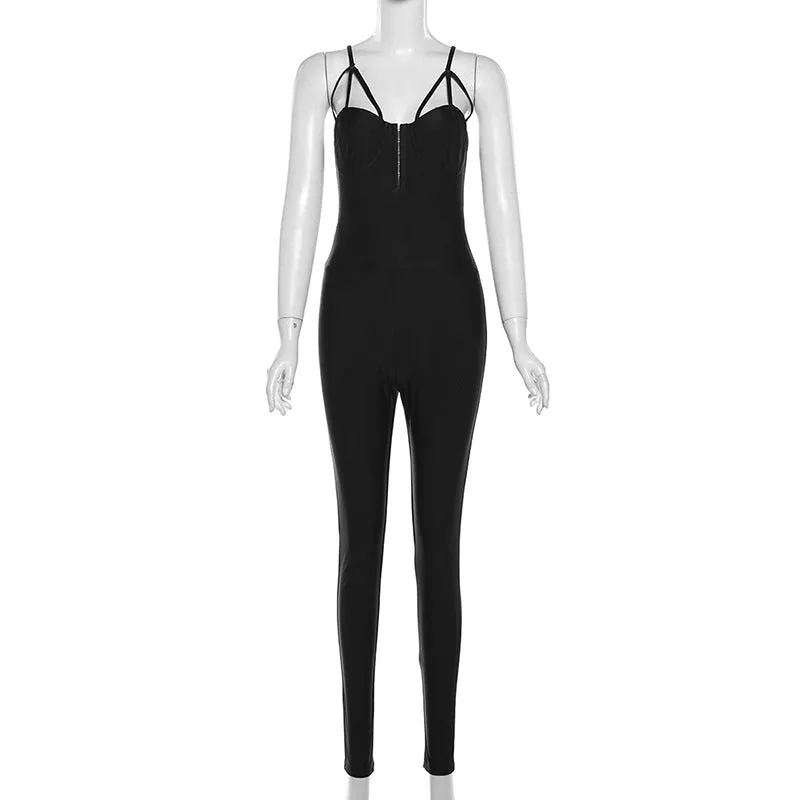 MX2123 casual strapless sleeveless backless solid jumpsuit skinny sexy one piece romper for women lady