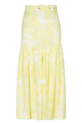 Paisley Lemon Midi Skirt