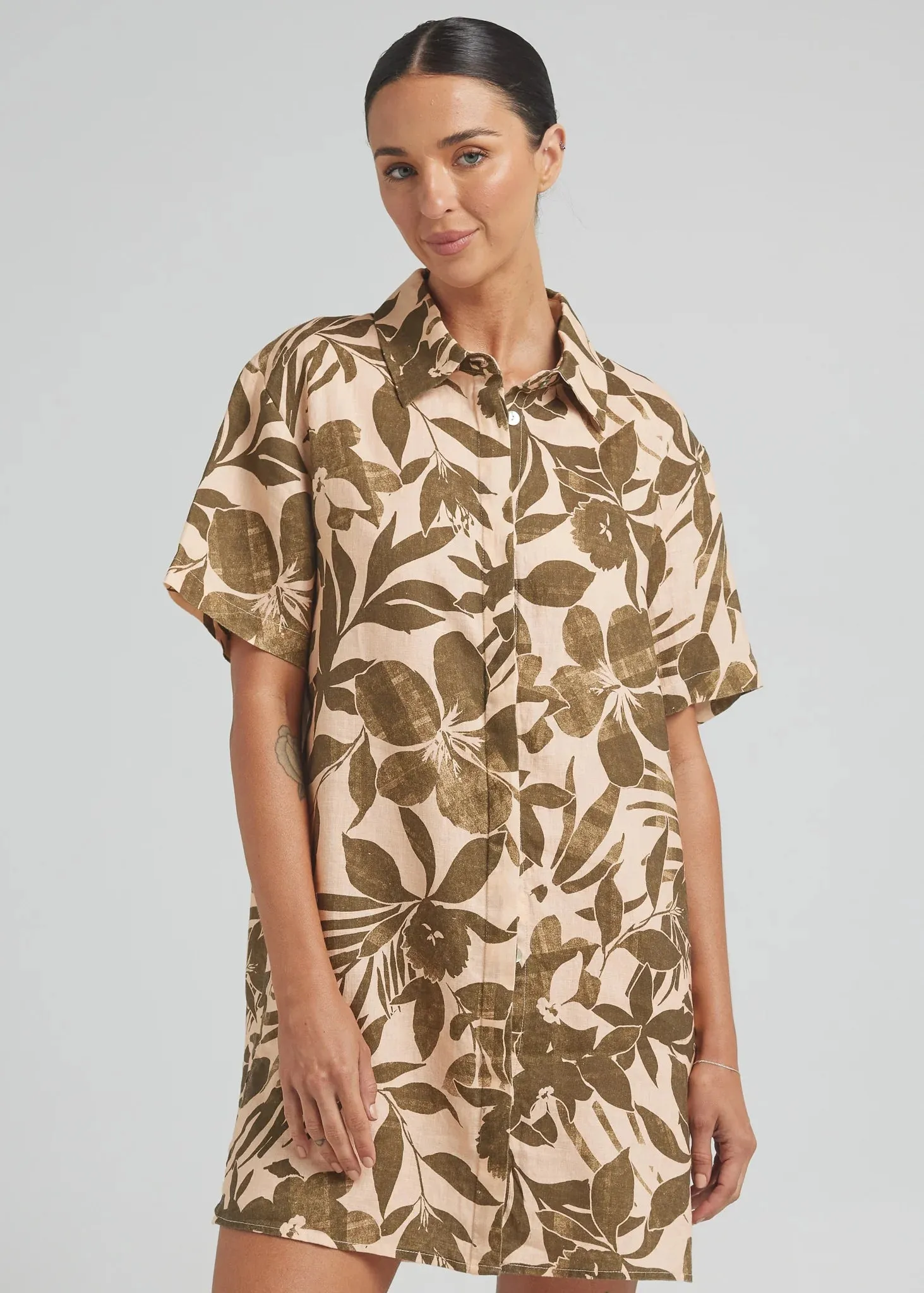 POOLSIDE PARADISIO Mo'orea Shirt Dress - Peach