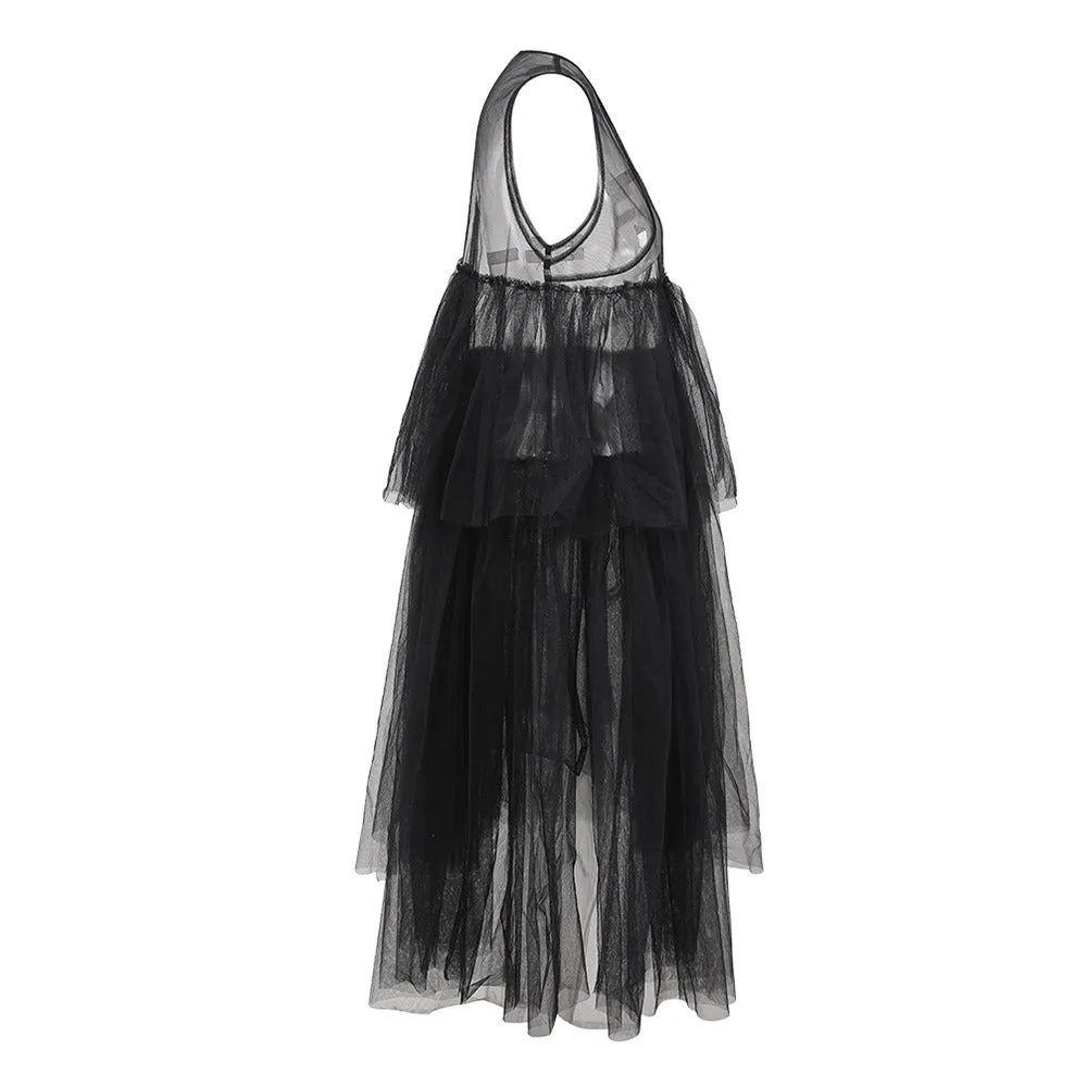 Pre Order:  Irregular Multi Layered Mesh Dress