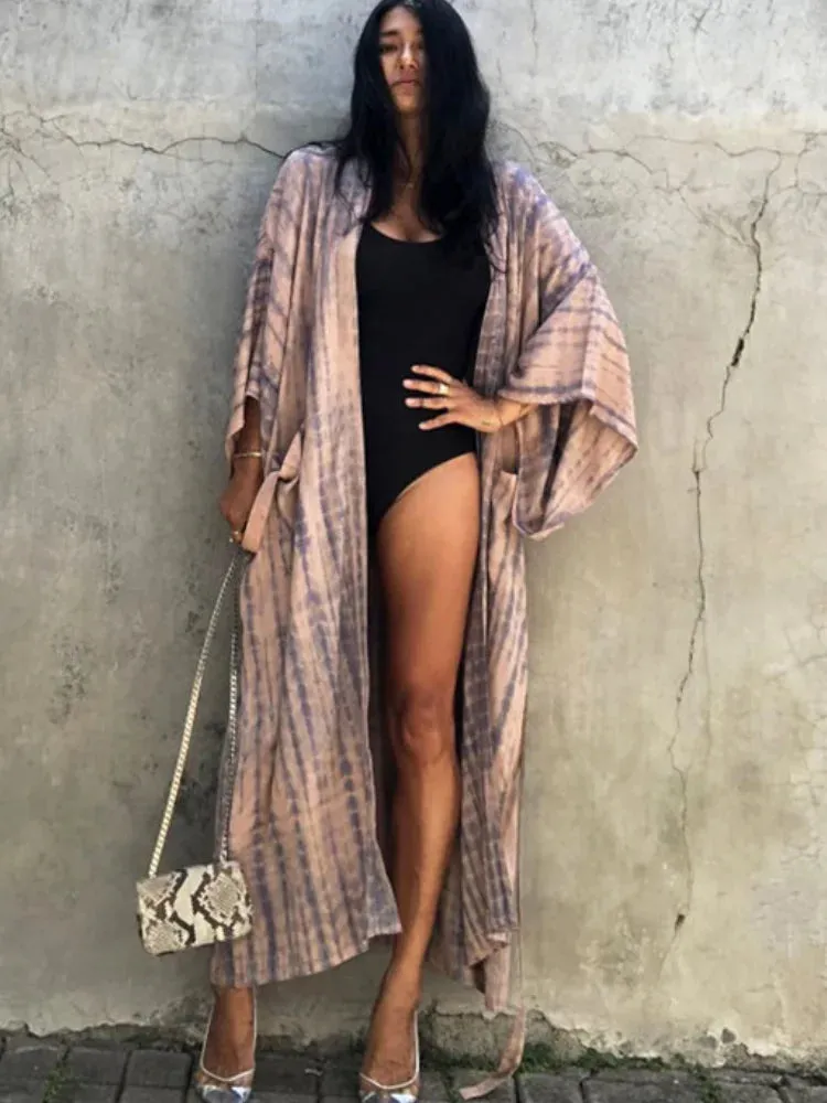 Printed Loose Kimono Cardigan