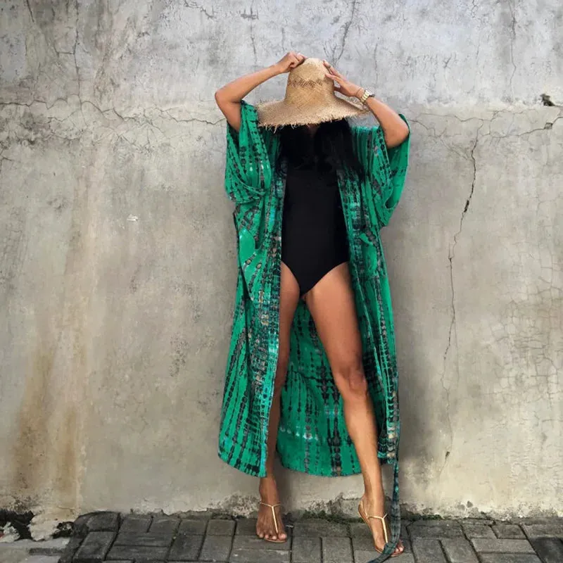 Printed Loose Kimono Cardigan