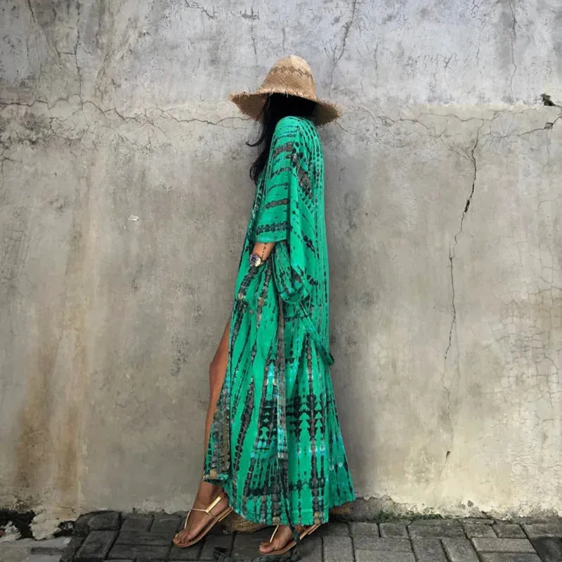 Printed Loose Kimono Cardigan