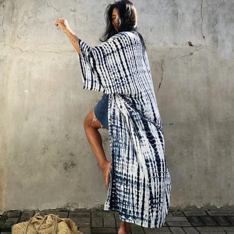 Printed Loose Kimono Cardigan