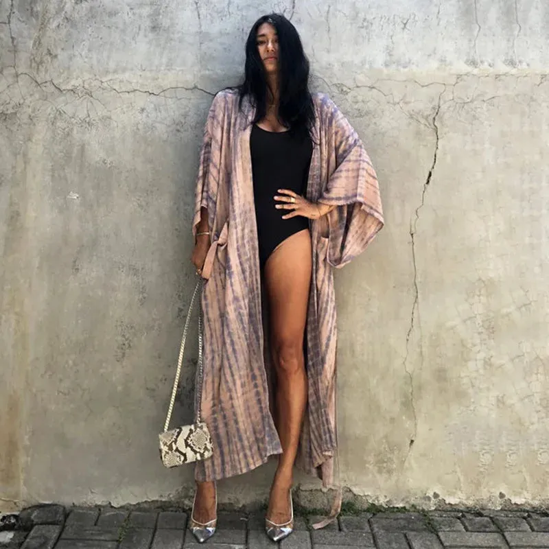 Printed Loose Kimono Cardigan
