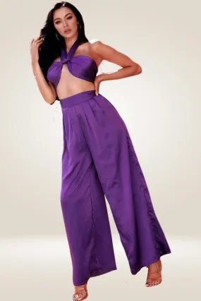 Purple Two Piece Pants Set
