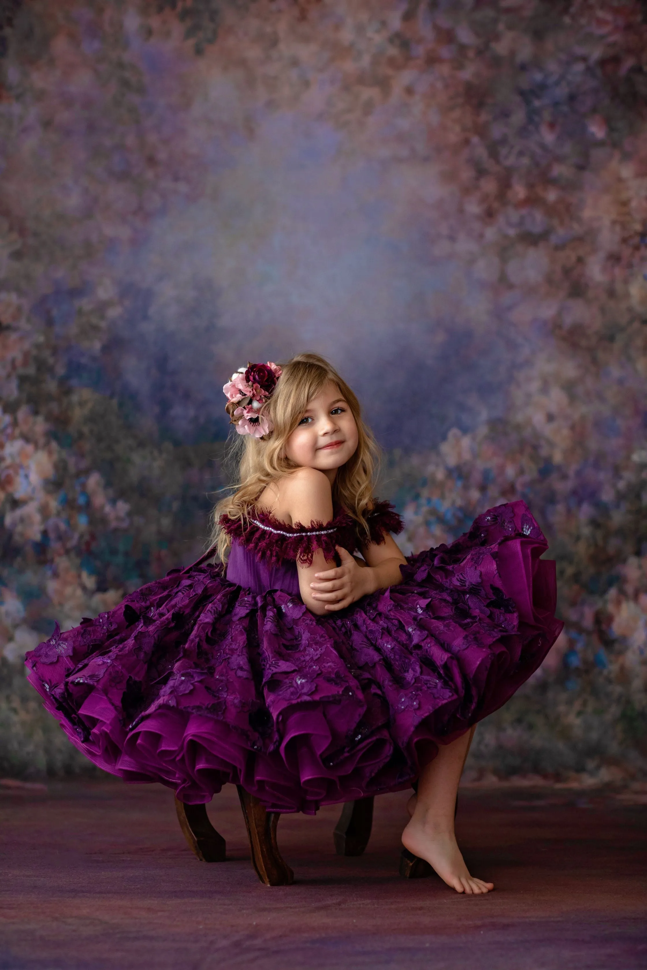 "Butterfly Kisses" -  Petal Short Length Dress  ( 4 Year - Petite 6 Year)