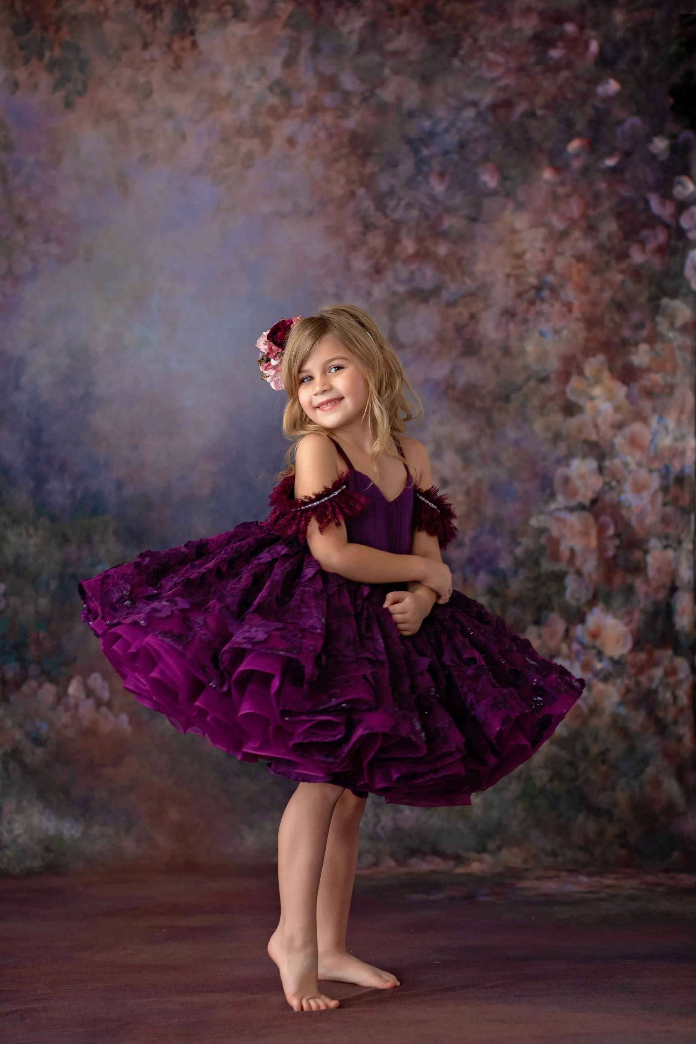 "Butterfly Kisses" -  Petal Short Length Dress  ( 4 Year - Petite 6 Year)