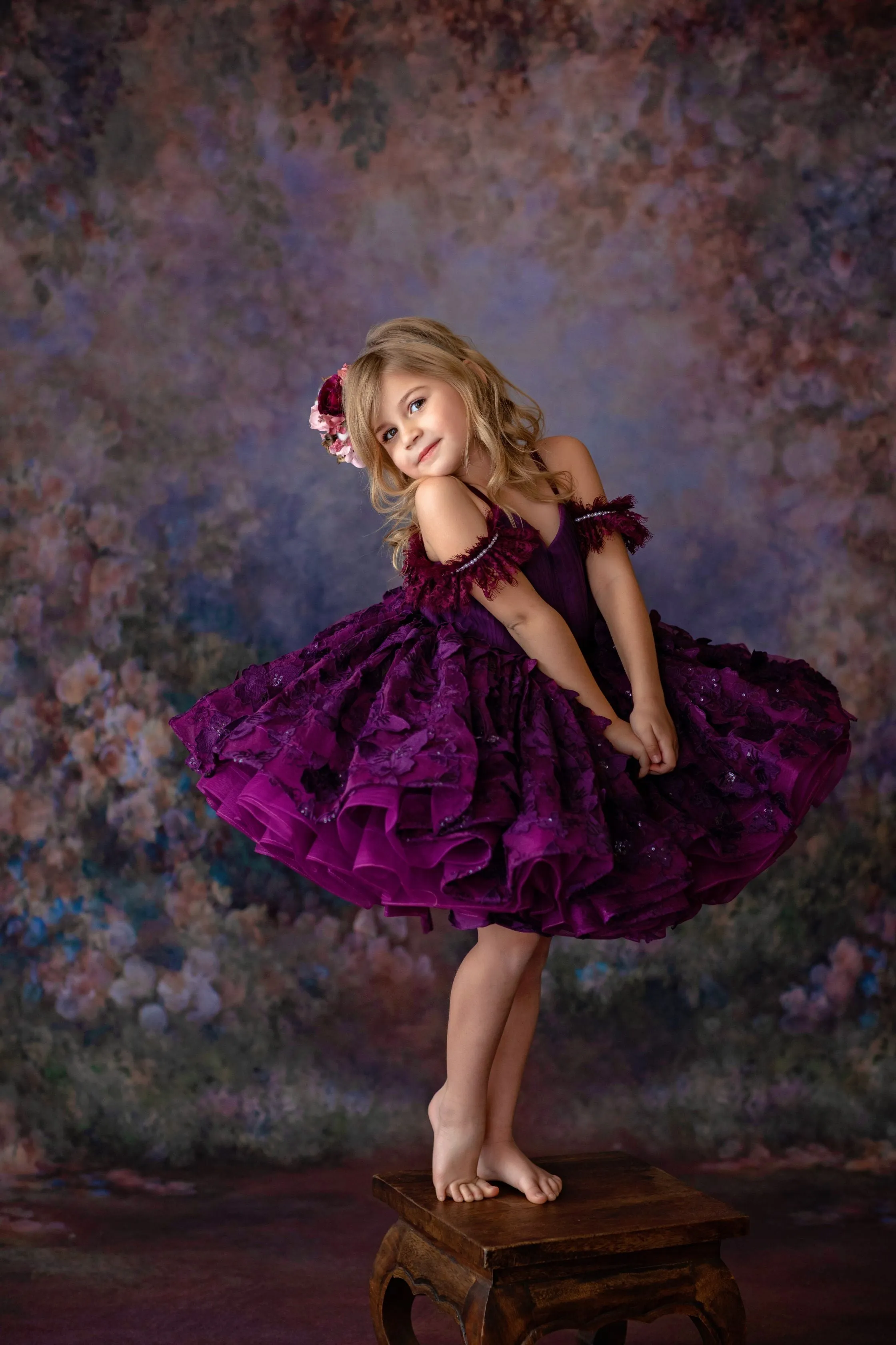 "Butterfly Kisses" -  Petal Short Length Dress  ( 4 Year - Petite 6 Year)