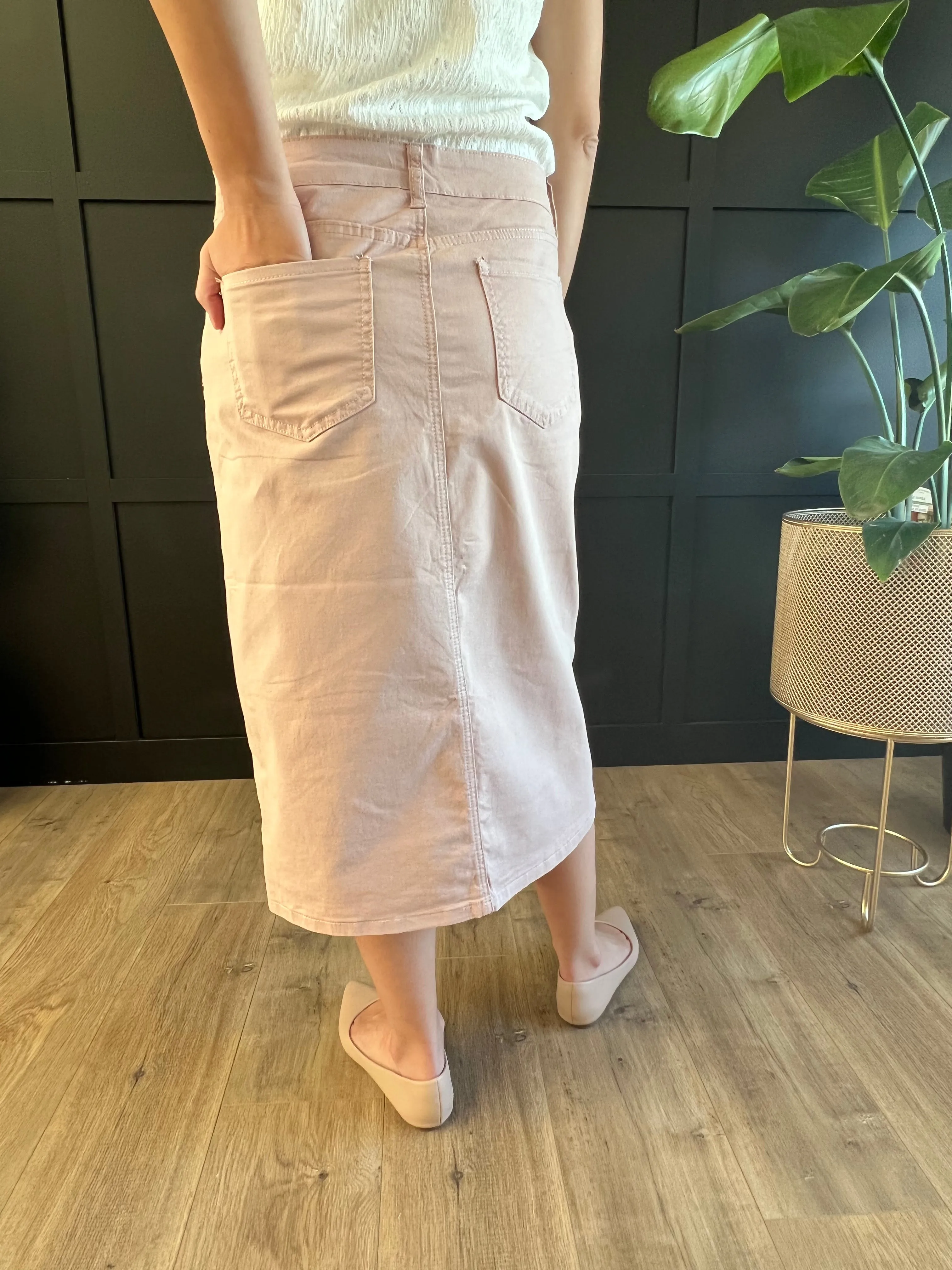 Remi Blush Midi Skirt 29 inches long - CLEARANCE