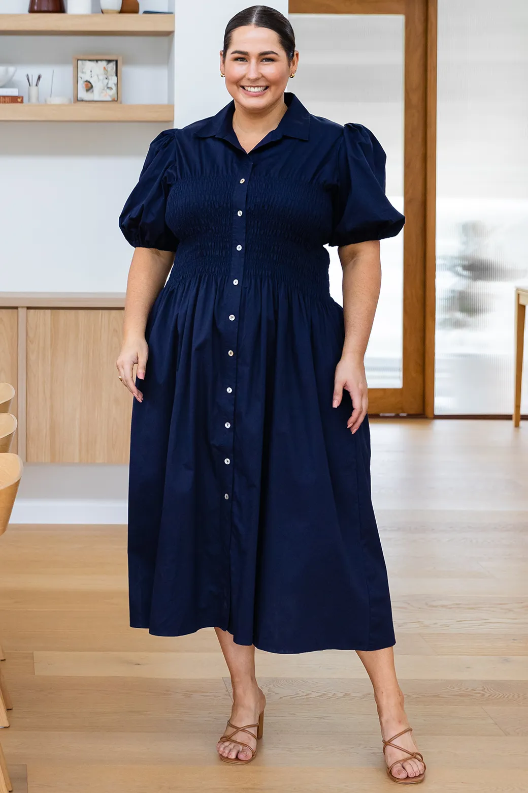 Samantha Midi Dress Navy