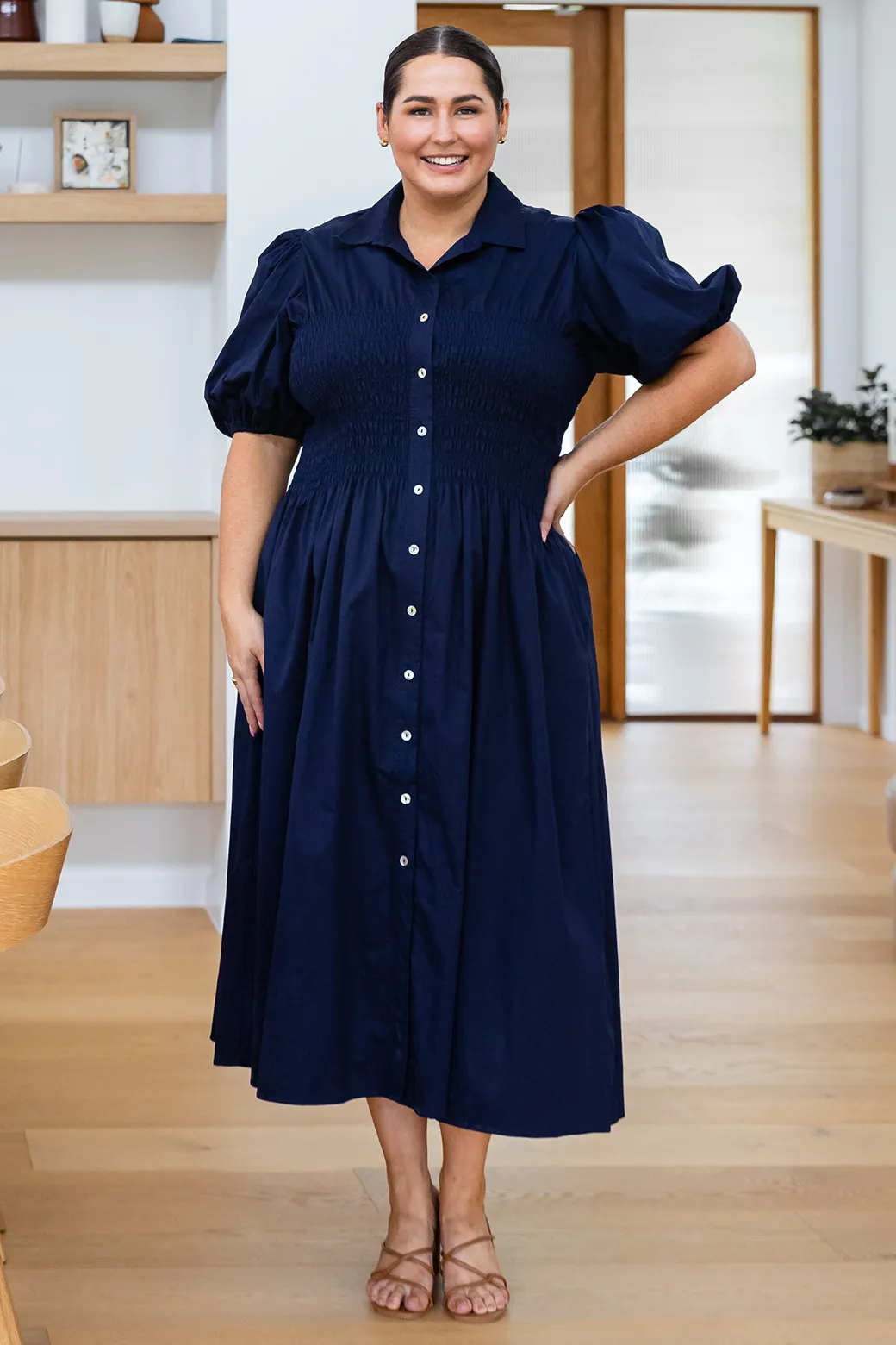 Samantha Midi Dress Navy