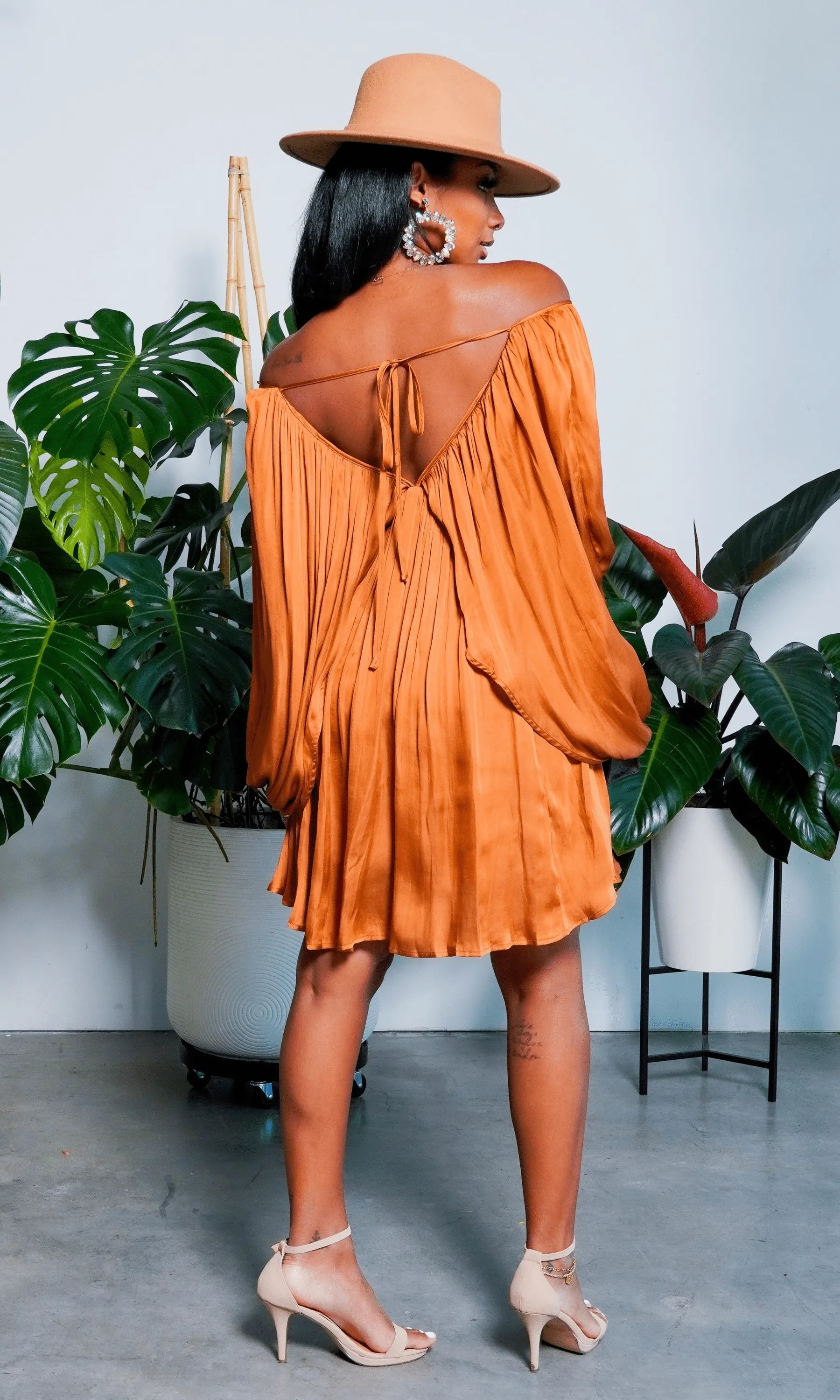 She's Classy | Flow Dress - Bronze FINAL SALE