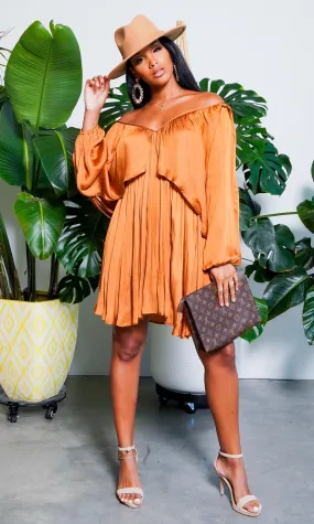 She's Classy | Flow Dress - Bronze FINAL SALE