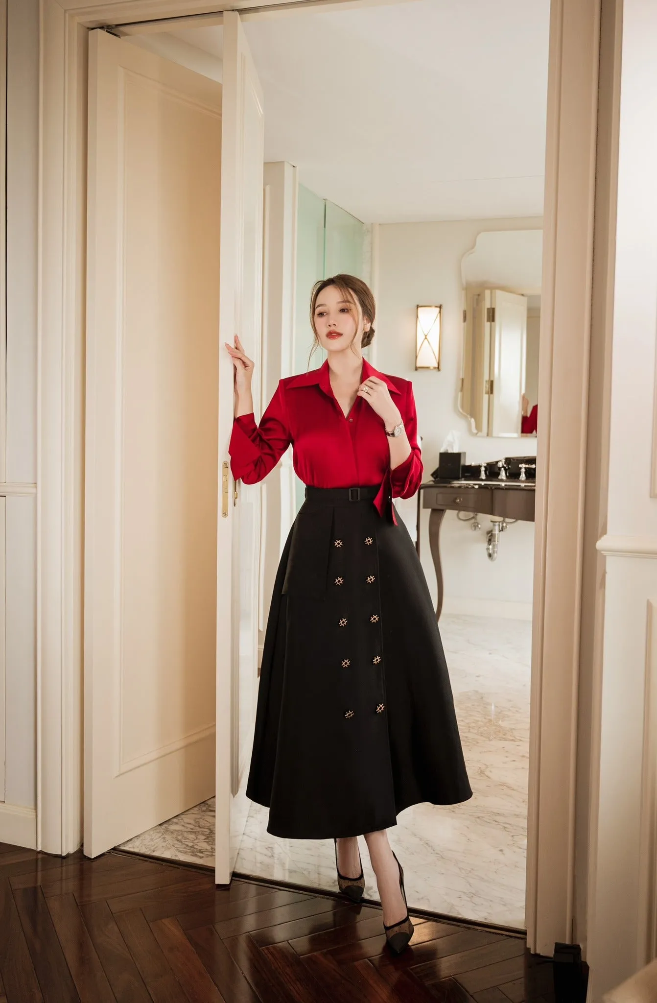 Tegan Hight Waist Classic Pleated Skirt