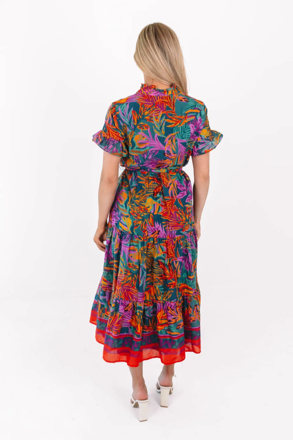 The Asher Button Up Midi Dress - Multi