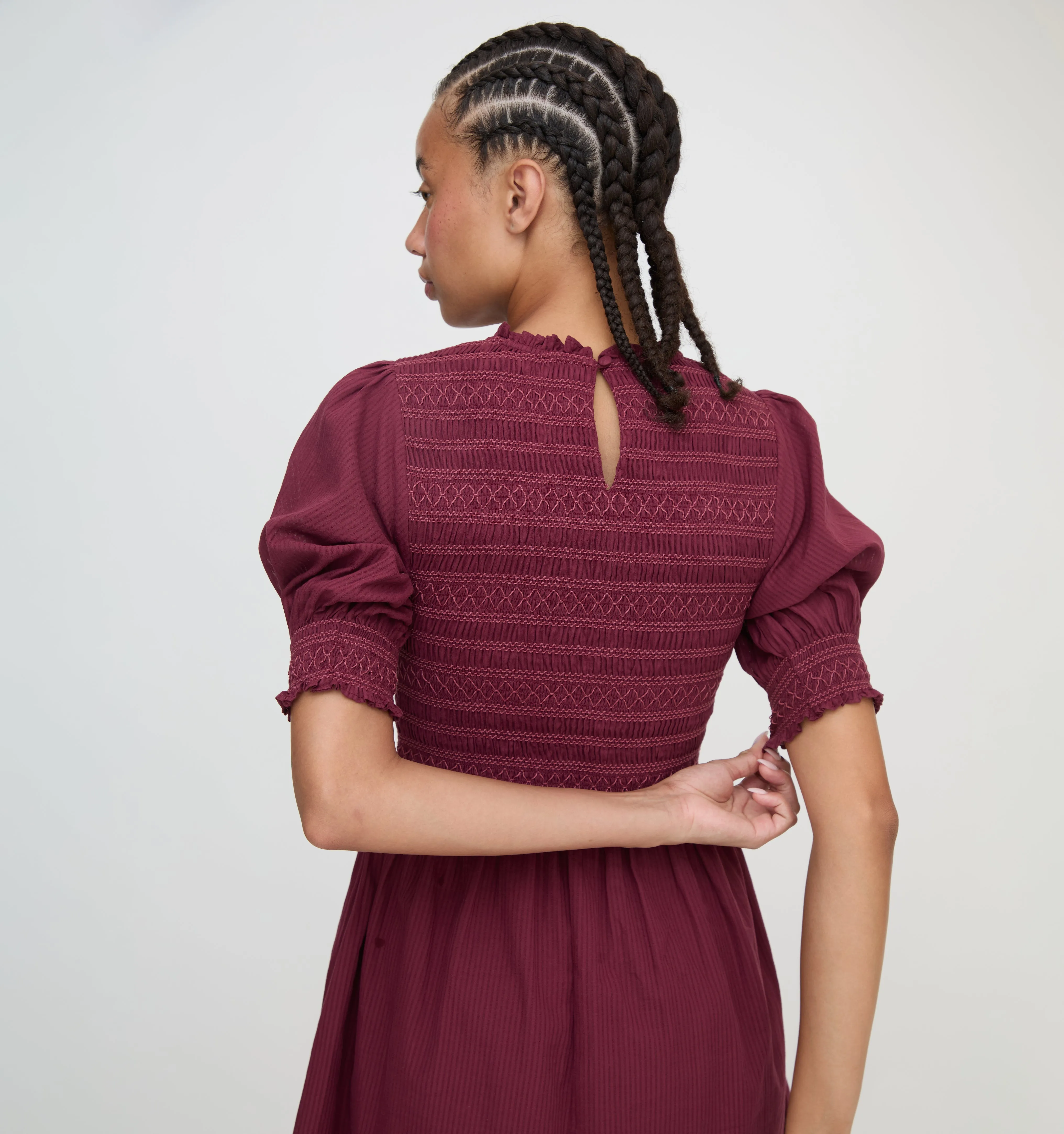 The Vivi Nap Dress - Burgundy Shadow Stripe