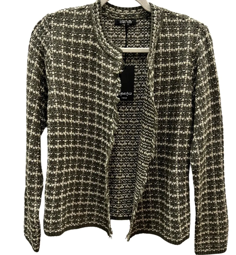 Tweed houndstooth cardigan knit