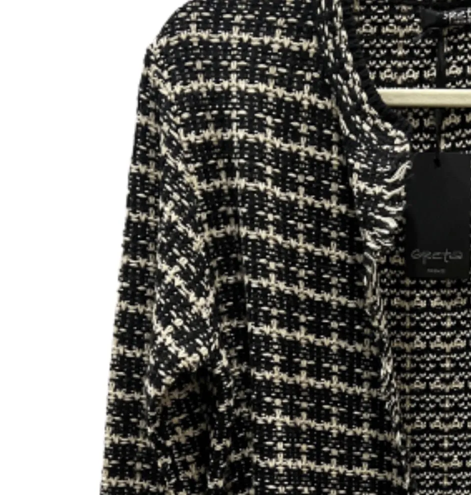 Tweed houndstooth cardigan knit