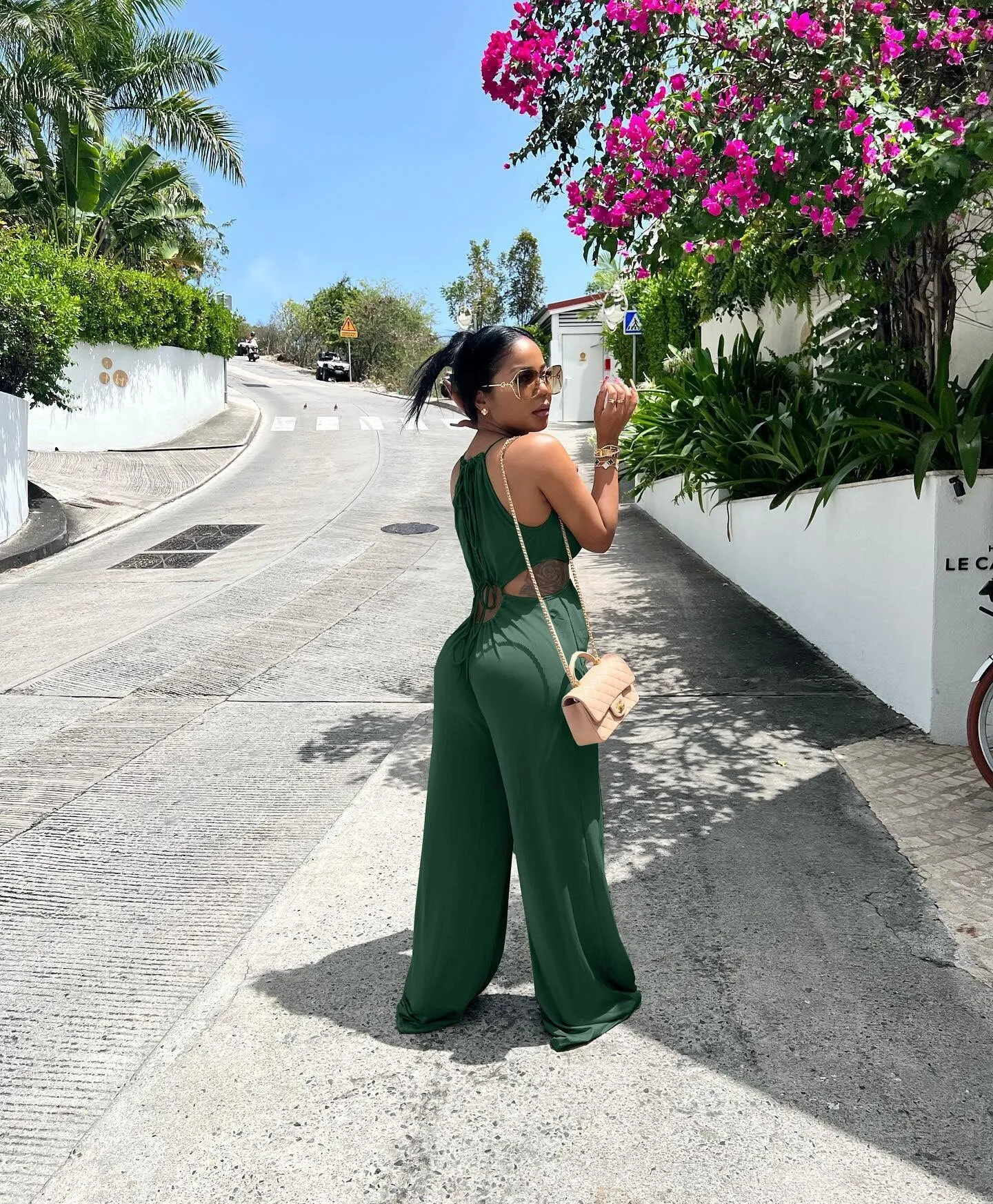 Wide Leg  Cut Out Body JumpSuit